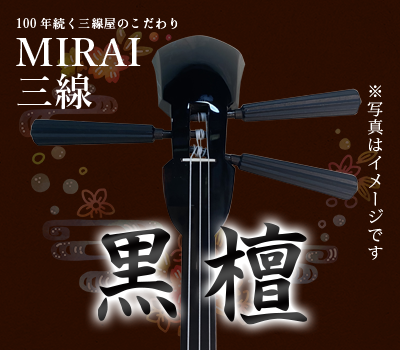 MIRAI三線(プレミア版)黒檀【三線本皮張り24点セット】
